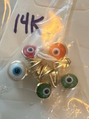 14k real gold evil eye many colors 125each!